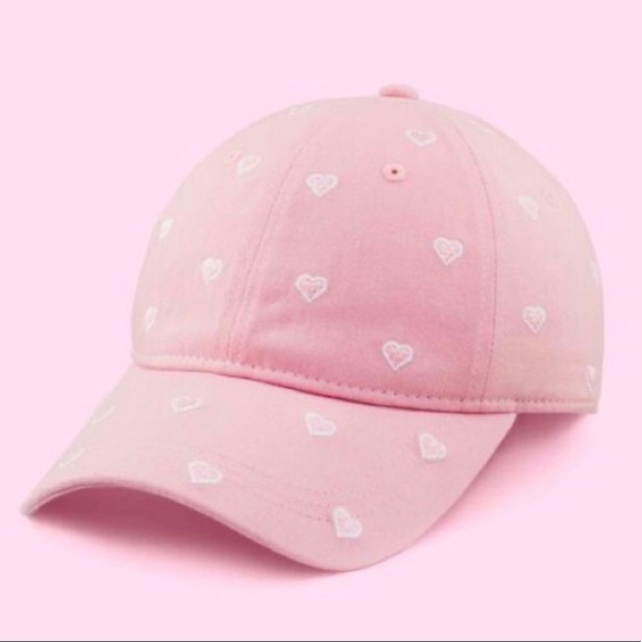 Stoney Clover Lane x Target New Pink Heart Kawaii Cute Embroidered Ball Cap Hat